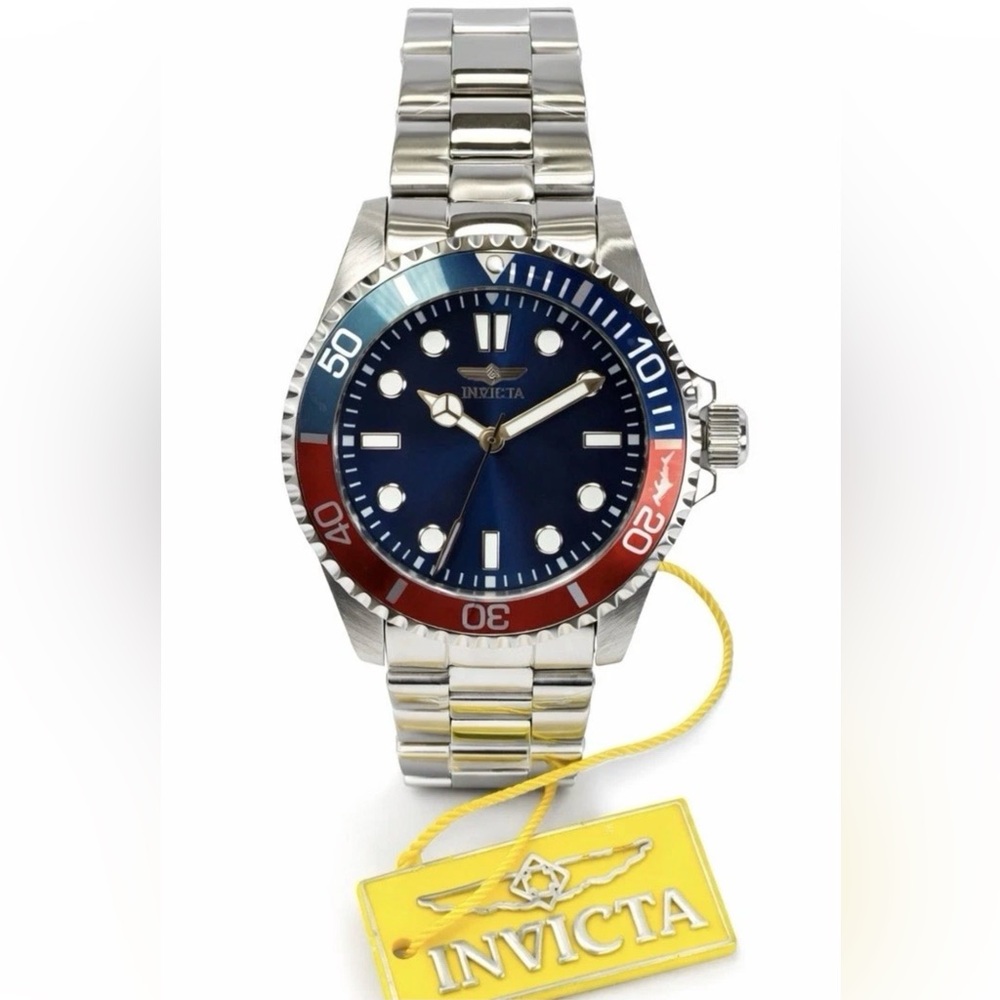 Invicta Pro Diver 49708 Men’s Watch Blue Dial Pepsi Bezel Stainless Steel New